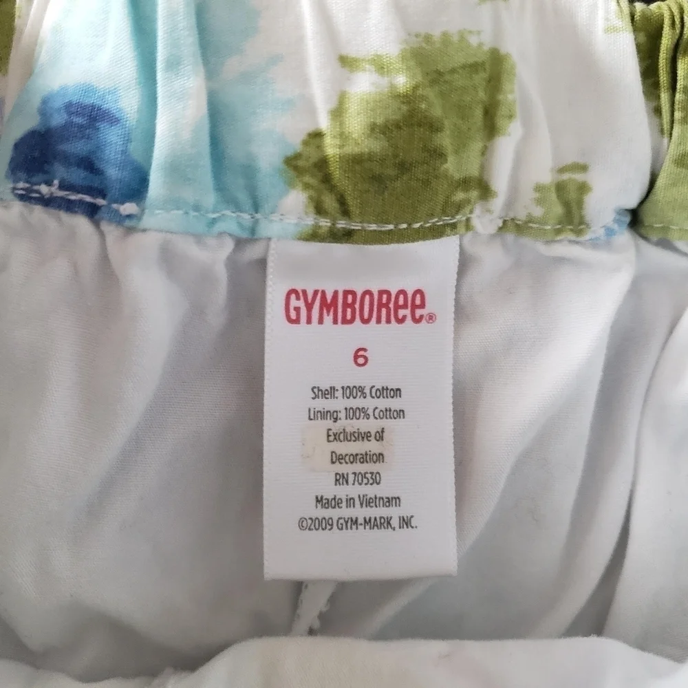 Gymboree Little Girls 6 Blue Green Watercolor Floral Ruffle Skirt
